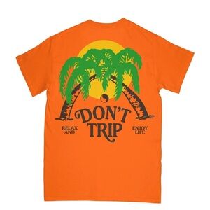 Free & Easy Two Palms T-Shirt Orange Medium